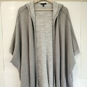 Eileen fisher women open long cardigan  with hood
